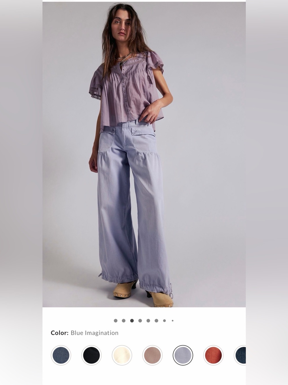 We The Free Lavender Lotus Balloon Jeans